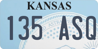 KS license plate 135ASQ