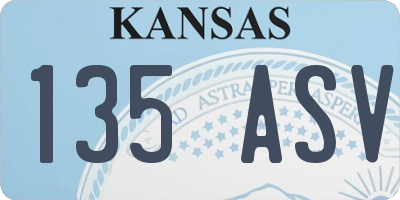 KS license plate 135ASV
