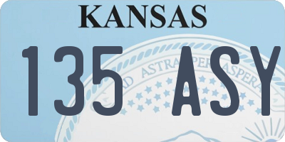 KS license plate 135ASY