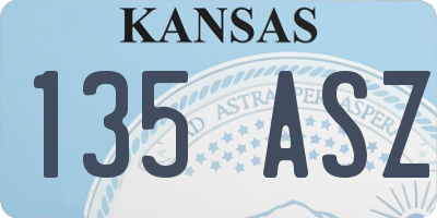 KS license plate 135ASZ