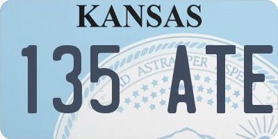 KS license plate 135ATE