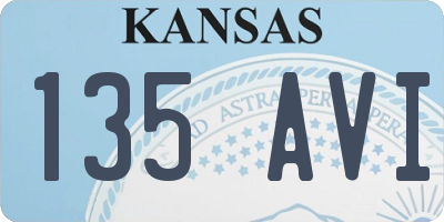 KS license plate 135AVI