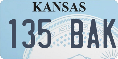 KS license plate 135BAK