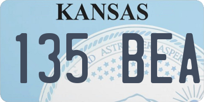 KS license plate 135BEA