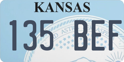 KS license plate 135BEF