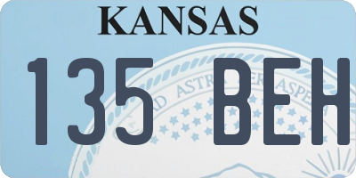 KS license plate 135BEH