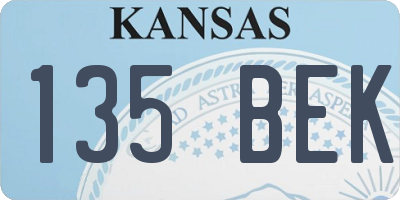 KS license plate 135BEK