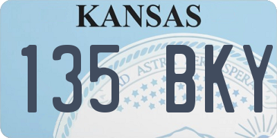 KS license plate 135BKY