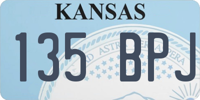 KS license plate 135BPJ