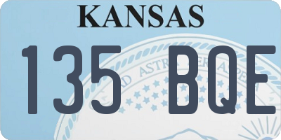 KS license plate 135BQE