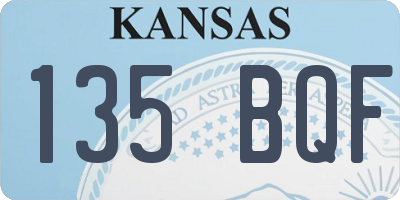 KS license plate 135BQF