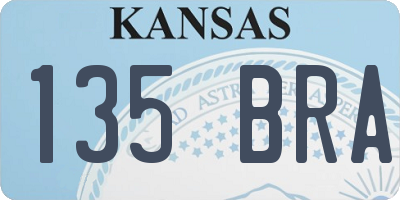 KS license plate 135BRA