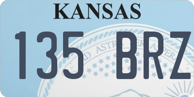 KS license plate 135BRZ
