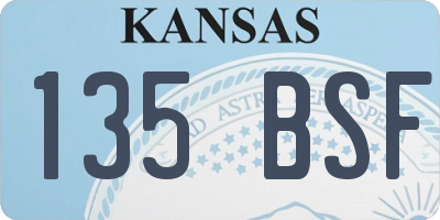 KS license plate 135BSF