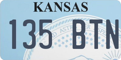 KS license plate 135BTN