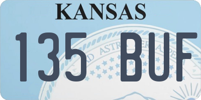 KS license plate 135BUF