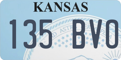 KS license plate 135BVO