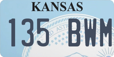 KS license plate 135BWM