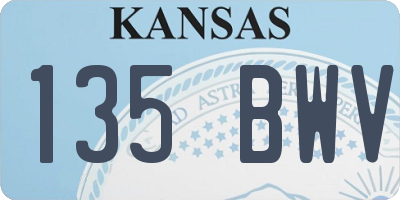 KS license plate 135BWV