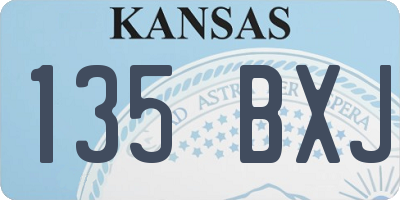 KS license plate 135BXJ