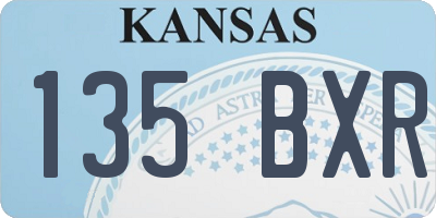 KS license plate 135BXR