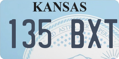 KS license plate 135BXT