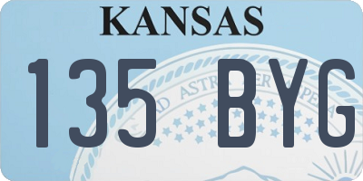 KS license plate 135BYG