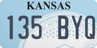KS license plate 135BYQ