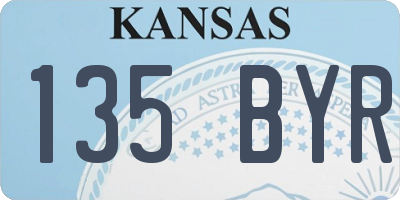 KS license plate 135BYR