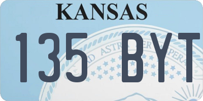 KS license plate 135BYT
