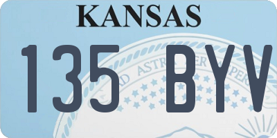 KS license plate 135BYV