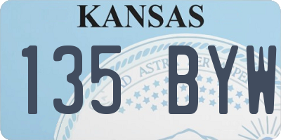 KS license plate 135BYW