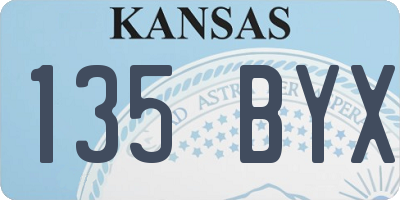 KS license plate 135BYX