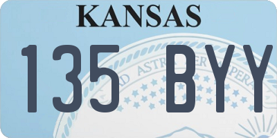 KS license plate 135BYY