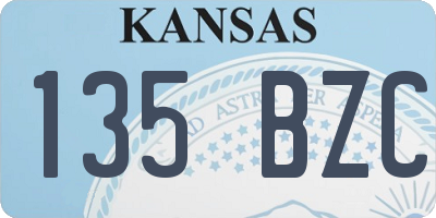 KS license plate 135BZC