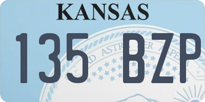 KS license plate 135BZP