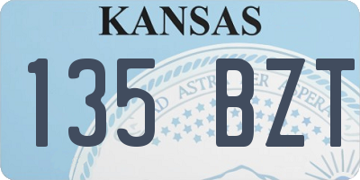 KS license plate 135BZT
