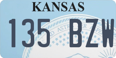 KS license plate 135BZW