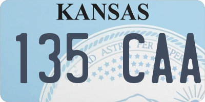 KS license plate 135CAA