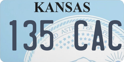 KS license plate 135CAC