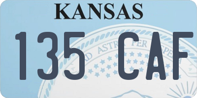 KS license plate 135CAF
