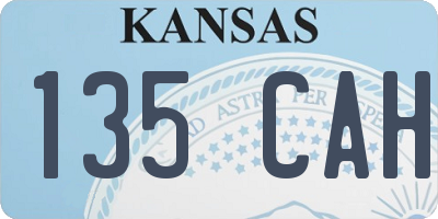 KS license plate 135CAH