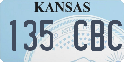 KS license plate 135CBC