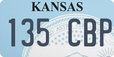 KS license plate 135CBP