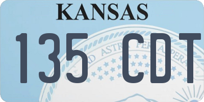 KS license plate 135CDT
