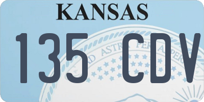 KS license plate 135CDV