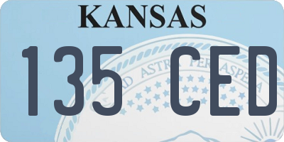 KS license plate 135CED