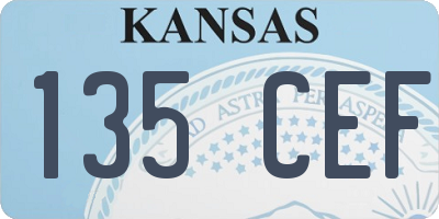 KS license plate 135CEF
