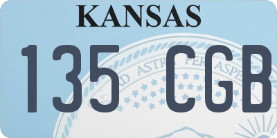 KS license plate 135CGB