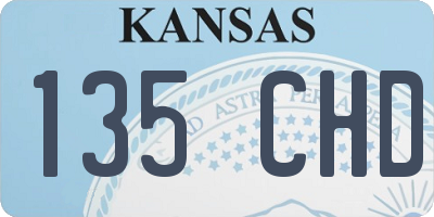 KS license plate 135CHD